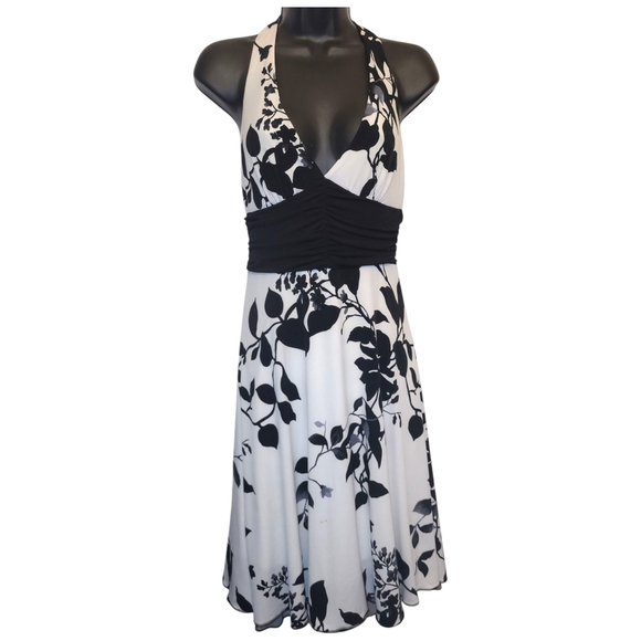 Designer Speechless Med. Black and White Halter Sundress With Tulle Lining - Picture 1 of 10